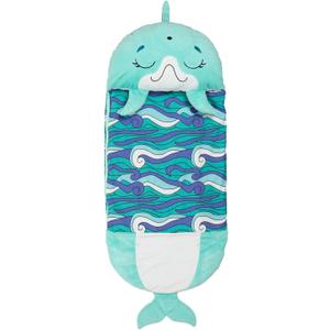 Happy Nappers Pillow & Sleepy Sack Medium Dolphin 54" Comfy, Cozy, Compact, Super Soft, Warm, All Season, Sleeping Bag with Pillow