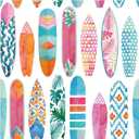 HAOKHOME Peel and Stick Surfboard Wallpaper Fancy Trellis White/Pink/Blue Removable Mural for Baby Bedroom Decorations 17.7in x 118in