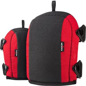NoCry Non-Slip Work Knee Pads for Men and Women with Thick Soft Foam Padding, Strong, Adjustable Straps and Easy-to-Use Buckle Clips  Stay in Place While You Move  Perfect for Flooring or Gardening (Red)