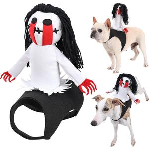 Dog Halloween Saddle Costume Dog Ghost Riding Costume Pet Transformation Ghost Clothes Halloween Cosplay Party Dressing Up Outfit for Small Medium Dogs Cats
