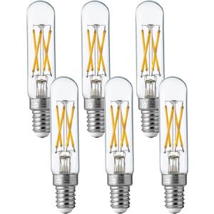 FLSNT 5000K Daylight LED Candelabra Bulbs 60W Equivalent, Dimmable T6/T25 E12 LED Light Bulbs for Chandelier, 90+ High CRI, 550LM, 5.5W, 6 Pack