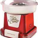Nostalgia Cotton Candy Machine - Retro Cotton Candy Machine for Kids with 2 Reusable Cones, 1 Sugar Scoop, and 1 Extractor Head  Red