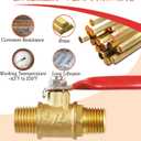 2PCS 1/4 Brass Ball Valve Shut Off Switch, 1/4 NPT Male x 1/4 NPT Male NPT Thread Pipe Fitting Air Compressor (Male 1/4 NPT - Male 1/4 NPT)