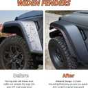 4PCS Fenders Compatible with 2020-2025 Jeep Wrangler Gladiator JT Mojave & Rubicon, Off-Road Wheel Fender Liner(Only Fit High Clearance Fender Flares)