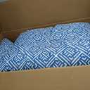Arden Outdoor Plush Modern Tufted Chaise Cushion, 76 x 22, Tufted Cushion for Chaise Lounger, Amalfi Blue Tile