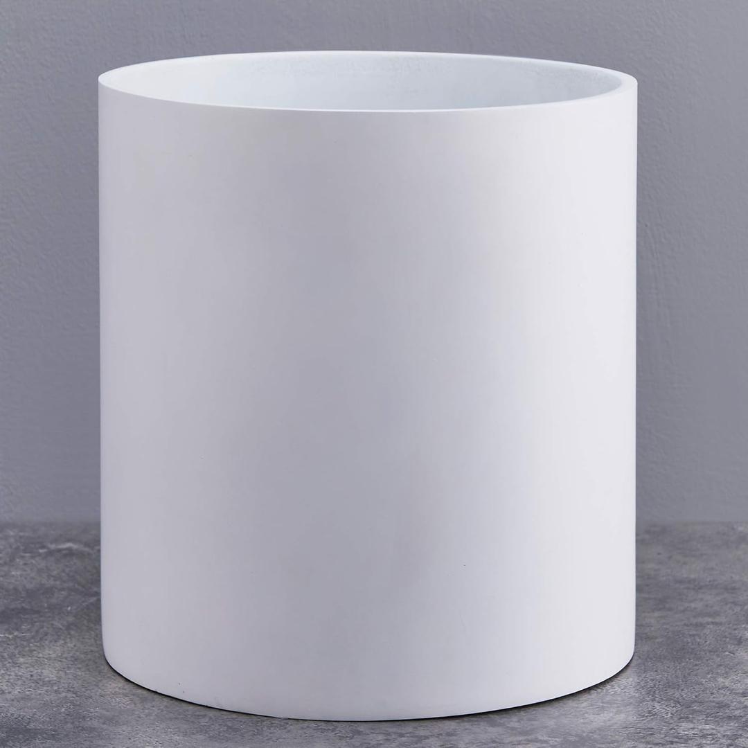 1 Ft Perfectly Fits Mid-Century Modern Plant Stand - Drainage Plug and Drainage Mesh Screen - Matte White