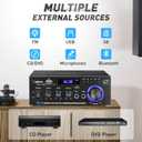 Daakro AK45 Stereo Audio Amplifier,300W Home 2 Channel Wireless Bluetooth 5.0 Power Amplifier System, Home Amplifiers FM Radio, USB, SD Card, with Remote Control Home Theater Audio Stereo System