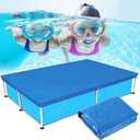 Rectangle Pool Cover, Fits 120 in x 80 in Inflatable Rectangular Pool Cover, 10 ft x 6 ft Pool Cover Rectangular, Swimming Pool Cover Square Pool Cover-UV Resistant Dustproof Rainproof Waterproof