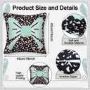 Mindsoft Composition Notebook Throw Pillow Covers 18x18 Inch Set of 4 | Back to School Throw Pillow Covers, Large Bow Classroom Reading Nook Decorative Cushion Case for Bed Sofa Nursery Couch Decor
