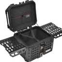Motorcycle Top Case Universal Aluminum Motorbike Tail Box with Leather Lining 45L Waterproof Detachable Trunk Tour Pack w/Lock, Full Black