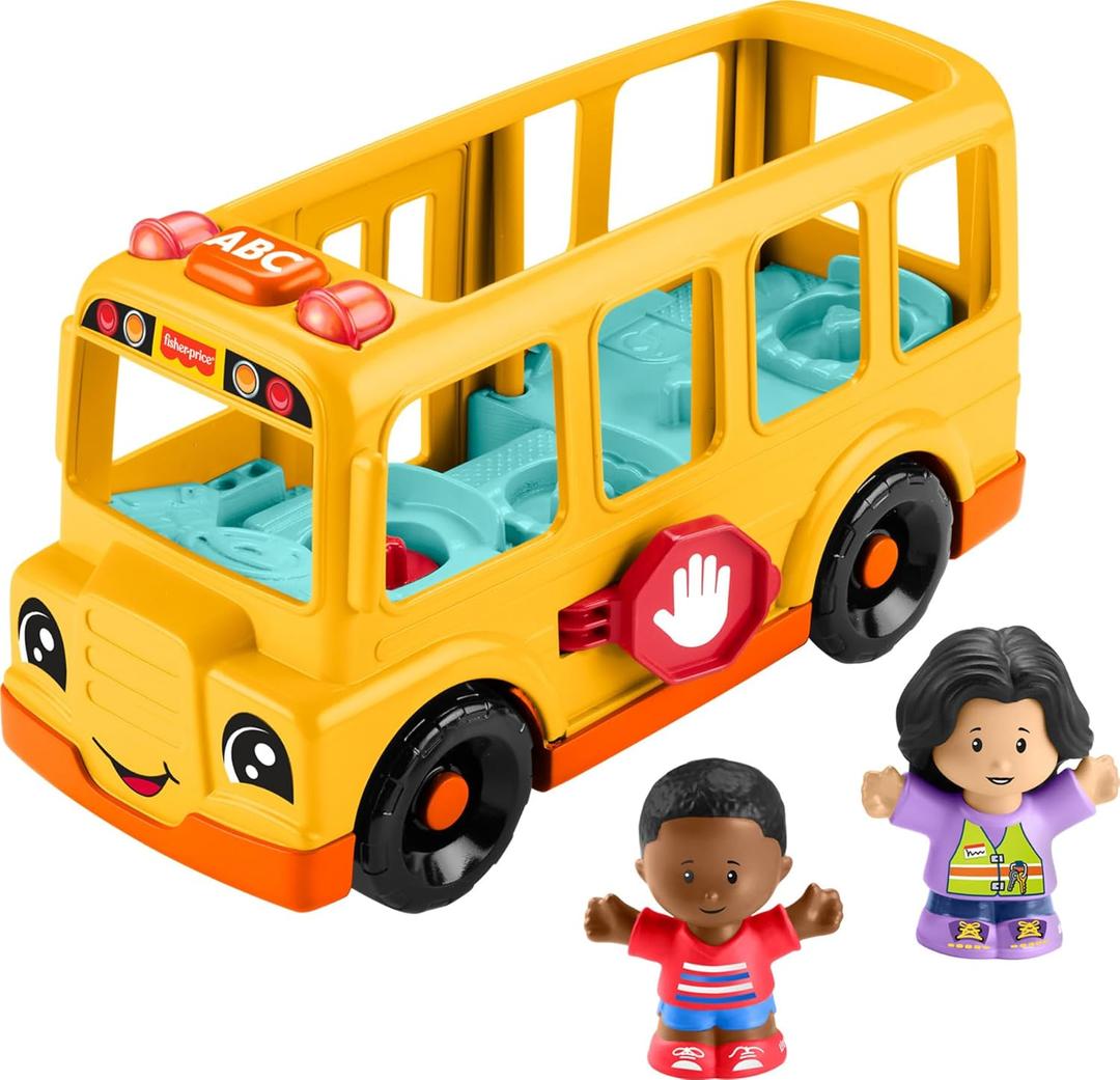 Fisher-Price Little People Toddler Toy School Bus Musical Push-Along Vehicle with 2 Figures for Pretend Play Ages 1+ Years Fisher-Price Little People Toddler Toy School Bus Musical Push-Along Vehicle with 2 Figures for Pretend Play Ages 1+ Years