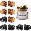YOHAMA 10 pcs Hair Clips Medium Small 1.57 Inch Octopus Claw Clips 4cm Medium Jaw Clips Durable Strong Grip for Women Girls Thick Hair. (A-Black+Brown)