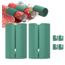 Wrapping Paper Cutter,2 Pack Gift Wrap Cutter with 4 Replaceable Blades for Birthdays,Holidays Gifts Crafting and Christmas Paper Rolls(Green)