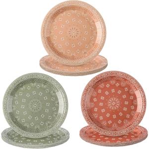 Zhehao 48 Pcs Western Party Plates Bulk 9 Inch Cowboy Bandana Plates Wild West Cowboy Tableware for Birthday Baby Shower Decorations