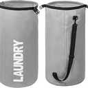 WOWLIVE Extra Large Foldable Laundry Bag Laundry Basket Collapsible Laundry Hamper Backpack Liner Dirty Clothes Hamper Standing Waterproof Hampers for Dorm Room (Gray)