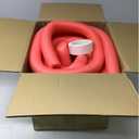 Sratte 8 Pcs Christmas Foam Noodles with Packaging Tape 55 Inch Hollow Foam Noodles for Christmas Decor DIY Craft Projects (Red Noodle, White Tape)