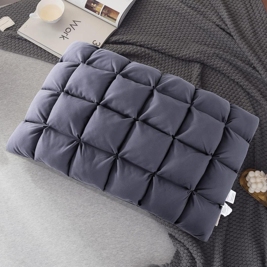 YOUR MOON Soft Pillows for Sleeping, Support Bed Pillows, Fluffy Down Alternative Pillow, Luxury Hotel Gel Pillows for Side Sleeping Queen Size (Gray) (Queen (Pack of 1))