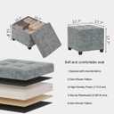 ABHENG Chenille Cover Steel Frame Ottoman with 48L Storage,17.7" x 17.7" x 17.7" Square Linen Storage Ottoman Stool Cube with Legs,for Dorm Livingroom Gray UASND641G