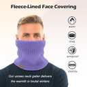 Unisex Fleece-Lined Ribbed Thermal Knit Neck Warmer Gaiter | Winter Scarf Face Covering for Skiing,Hiking,Outdoor Work 