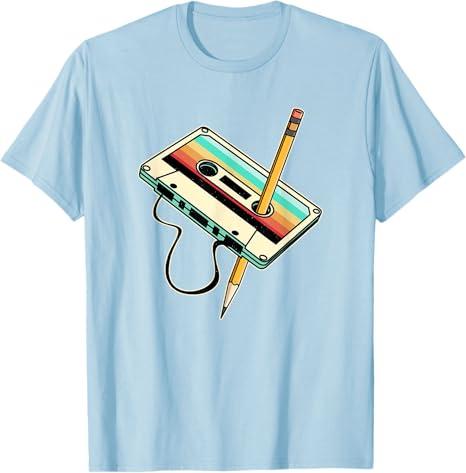 80s 90s Retro Party Costume Nostalgia Cassette T-Shirt (Small)