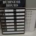 Magnetic Changeable Business Hours Sign with Double Sided Open Closed Signs, Metal Hours of Operation Signs, Store Hours Sign for Glass Door or WindowBLACK