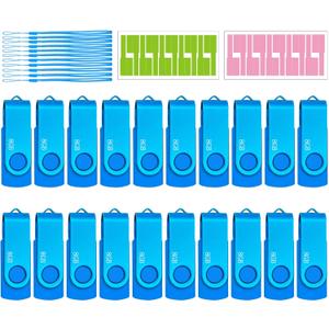8GB USB Flash Drive 20 Pack Nicepicten Zip Drive USB 2.0 Thumb Drive Memory Stick FAT32 USB Jump Flash Drive Bulk - 8GB Blue