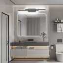 PRESDE 40" LED Bathroom Vanity Light, Modern Black Wall Bar Fixture Over Mirror Dimmable