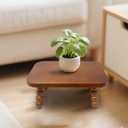 JUIOETURHeavy Duty Wooden Step Stool for Adults - 330 lb Capacity w/Detachable Legs - Tool-Free Assembly Step Stool for Office, Bathroom, Garden & Bedroom Storage (Brown)