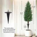 3FT Artificial Cedar Topiary Trees Set of 2, Realistic Fake Plants with Ground Spike, UV Resistant Faux Plants Indoor Artificial Plants Outdoor Fake Tree for Porch Garden Home Offices Décor