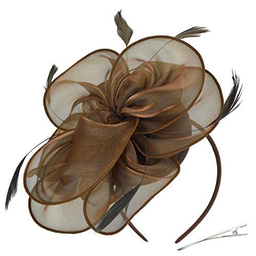 AQOKKA Women Fascinators Hats Flower Fascinators with Headband and Clip Tea Party Headwear for Women and Girls