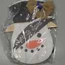 Double-Sided Winter Valentine's Day Wooden Front Door Sign Let It Snow Indoor Outdoor Home Wall Window Hanging Plaques Farmhouse Wood Hanger Decor with Rustic Burlap Bow for Outside Porch