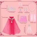 Princess Dress Up for Little Girls Birthday Gifts Costumes Cape Set with 9 Pieces Accessories (M)