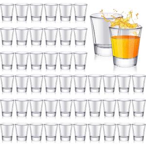 Ziliny 48 Pcs Clear Shot Glasses Set 1.5 oz Small Shot Glasses Bulk for Whiskey Vodka Tequila Espresso Bar Restaurants Home