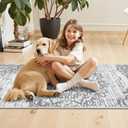 HEBE Hallway Runner Rug 3'x16' Washable Vintage Distressed Area Rugs Non Slip Laundry Rug Runner Boho Floor Carpet Runners for Hallways Entryway Laundry Room Kitchen Bathroom