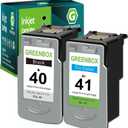GREENBOX Remanufactured Ink Cartridge PG40 CL41 Replacement for Canon PG-40 CL-41 for Canon PIXMA IP1800 IP2600 MP140 MP150 151 MP160 MP170 MP180 MP190 MP210 MP450 MP470 JX200 Printer(1 Black 1 Color)