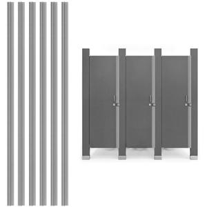 Lounsweer 6 Pack PVC Bathroom Privacy Strip, 29.5 x 0.3 x 1.4 Inch, Grey
