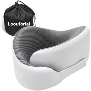 Loouforial Travel Neck Pillows for Airplanes, 100% Lightweight Memory Foam Neck Pillow, Compact and Ergonomic Airplane Pillow for Traveling, Car Rides, and Home Use