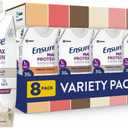 Ensure Max Protein Nutrition Shakes, Variety Pack, With 30g of Protein, 1g of Sugar, Nutrients to Support Immune System Health, High Protein Shake, 11 fl oz, Pack of 8, Liquid
