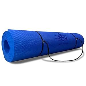 Hatha Yoga Thick TPE Yoga Mat 72"x 27"x1/ 3 inch Non Slip Eco Friendly Exercise Mat for Yoga Pilates & Floor Workouts (blue)