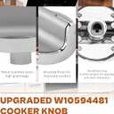W10594481 Gas Range Stove Knobs Replacement (5 Pack) for Whirlpool Stove/Oven WCG97US0DS00 WCG97US6DS00, Cooktop Control Knobs Replaces WPW10594481 3281332 PS11756644