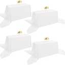 4 Pack Rectangle Tablecloth 90x156Inch White Polyester Table Cover for Wedding Dining Table Buffet Parties Banquet DecorationWhite