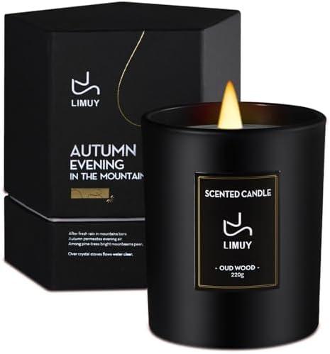 Pack Of 3 Premium Smoke & Vanilla Candles,Black Scented Candles for Men,Aromatherapy for Relaxation,Gifts for Men,Long Lasting with 50 Hour Burn Time,Made with Soy,8oz