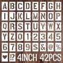 12 Inch Letter Stencils Symbol Numbers Craft Stencils, 42 Pcs Reusable Alphabet Templates Interlocking Stencil Kit for Painting on Wood, Wall, Fabric, Rock, Sign (Font Height is 12 Inch)