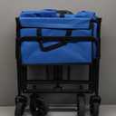 Sweetcrispy Foldable Wagon Cart, Collapsible Large Capacity Garden Cart with Wheels, Heavy Duty Utility Grocery Wagon with Drink Holders for Shopping Sports Camping (120L, Blue New)
