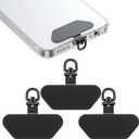 3 Pcs Phone Tether Tab, 360 Degree Rotating Metal Phone Charm, Universal Cellphone Tether Tab Strap Hook