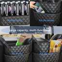 Car Purse Holder Between Seats - Large Capacity Leather Car Net Pocket Handbag Holder - Universal Car Storage Pocket for Phone,Key,Purse,Bottle,Umbrella purse holder for car