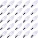 100 Pack C9 LED Replacement Christmas Light Bulb, C9 Shatterproof LED Bulb for Christmas String Light, E17 Intermediate Base, Commercial Grade Dimmable Bulbs, Pure White