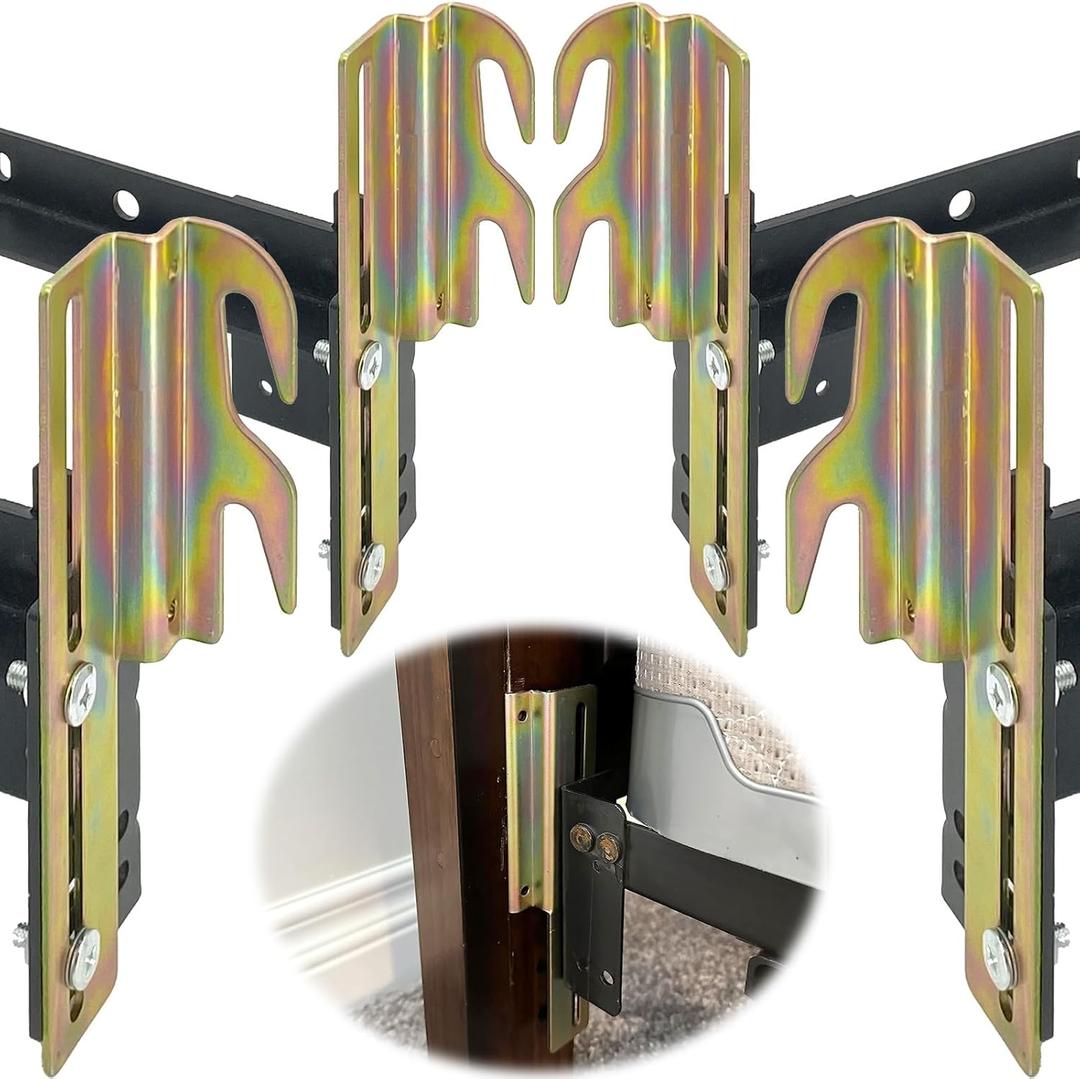 4Pcs 711 Hook Conversion Brackets with Hardware, Headboard Hook Set, Bed Frame Brackets Adapter