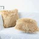 OYIMUA Fluffy Decorative Throw Pillow Covers 2020, Faux Fur Farmhouse Luxury Pillow Cases,Soft Plush Fuzzy Beige Cushion Covers for Sofa Couch Living Room Bedroom Set of 2