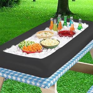 Inflatable Serving Bars Ice Buffet Salad Serving Trays Food Drink Holder Cooler Containers Indoor Outdoor BBQ Picnic Pool Party Supplies Cooler，Ice Tray Food Drink Containers for Summer Par(Black)